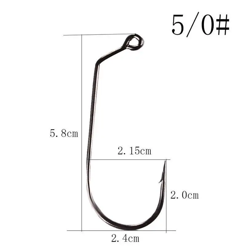Dongzhur 50 шт. джиг большой серии рыболовный крючок один крючок 5 различных размеров рыболовный крючок морской окунь крючки для джига - Цвет: 5