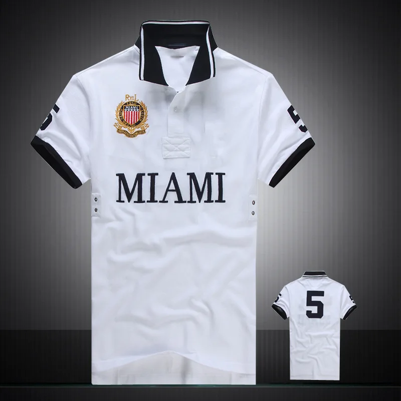

2019 New 100% cotton Breathable Embroidery City Name Mens Polo Shirt Brands mens polo shirts short sleeve high quality