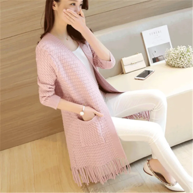 

New Spring 2019 Women Sweater Cardigans Casual Warm Long Design Female Knitted Sweater Coat Cardigan Sweater Lady PZ1515
