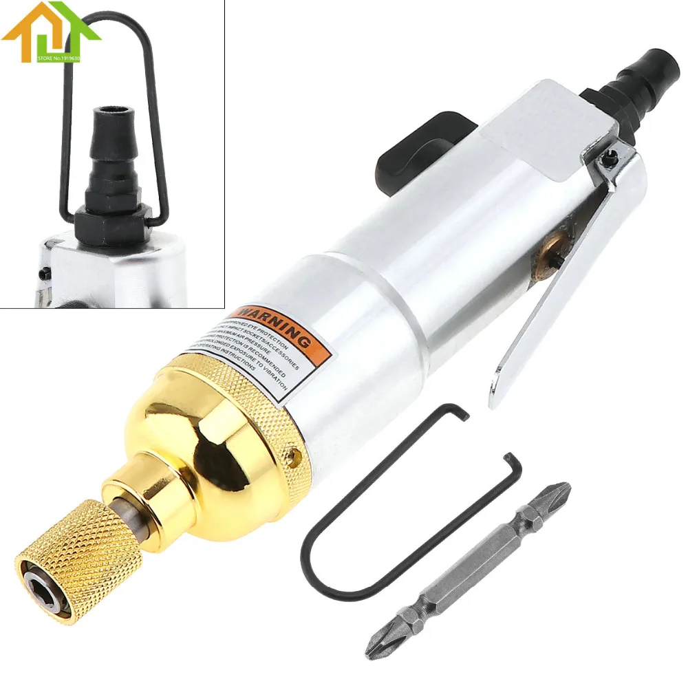 

1/4 Inch 8500rpm TORO Pneumatic Straight Shank Screwdriver Tools with Double-headed Screwdriver Bit and Small Hook
