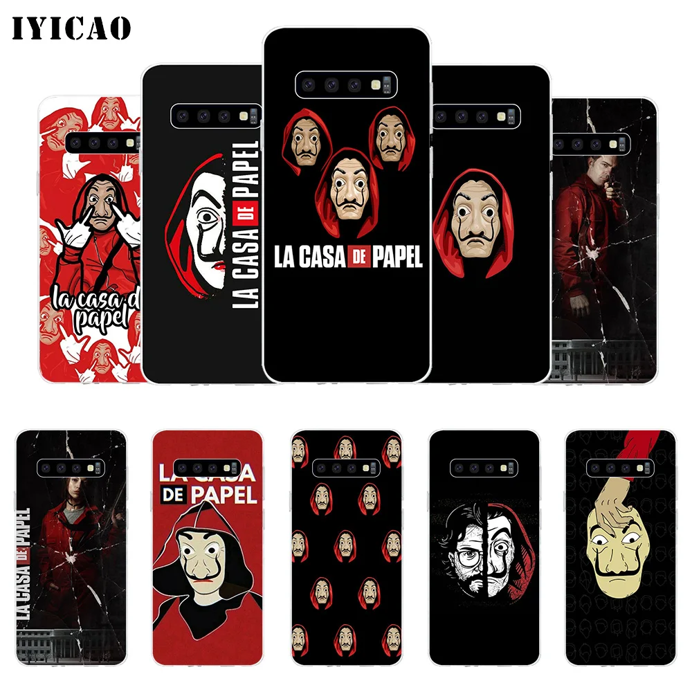 IYICAO La Casa De Papel Мягкий силиконовый чехол для телефона Samsung Galaxy S10e S10 S9 S8 Plus S7 Edge TPU |
