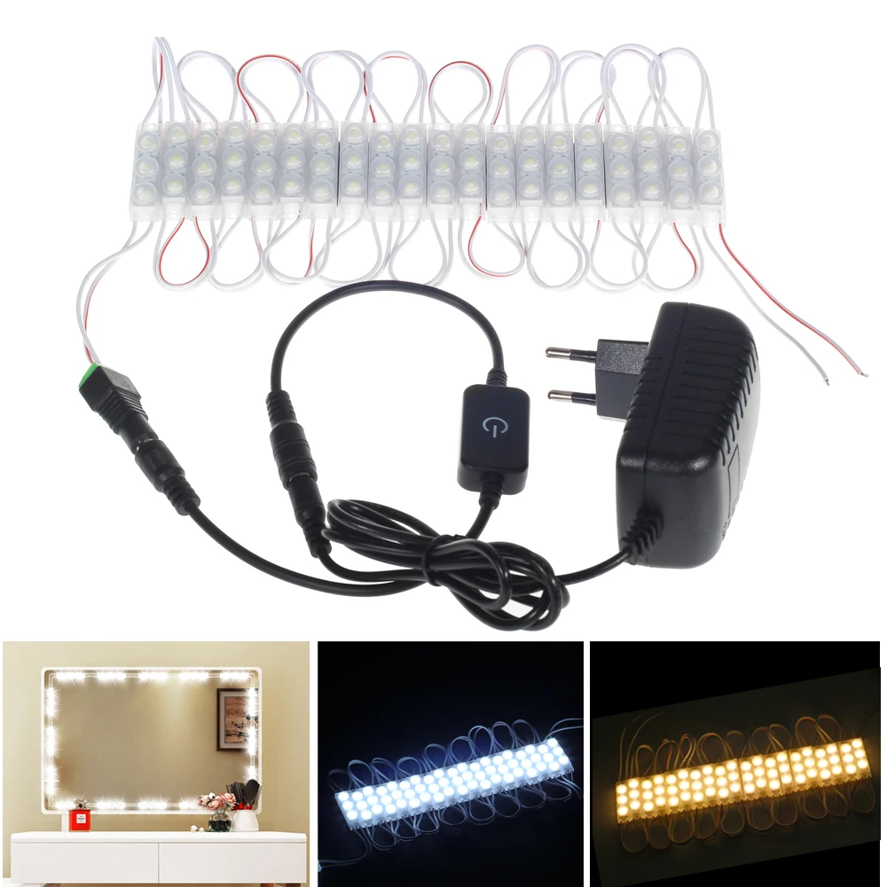 DIY косметическое зеркало светодиодное освещение с сенсорным затемнением DC12V