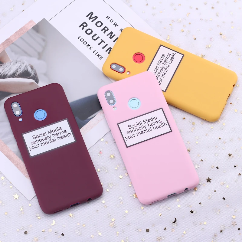 

For Samsung S8 S9 S10 S10e Plus lite Note 8 Note 9 Social Media Harms Memes Candy Silicone Phone Case Cover Capa Fundas Coque