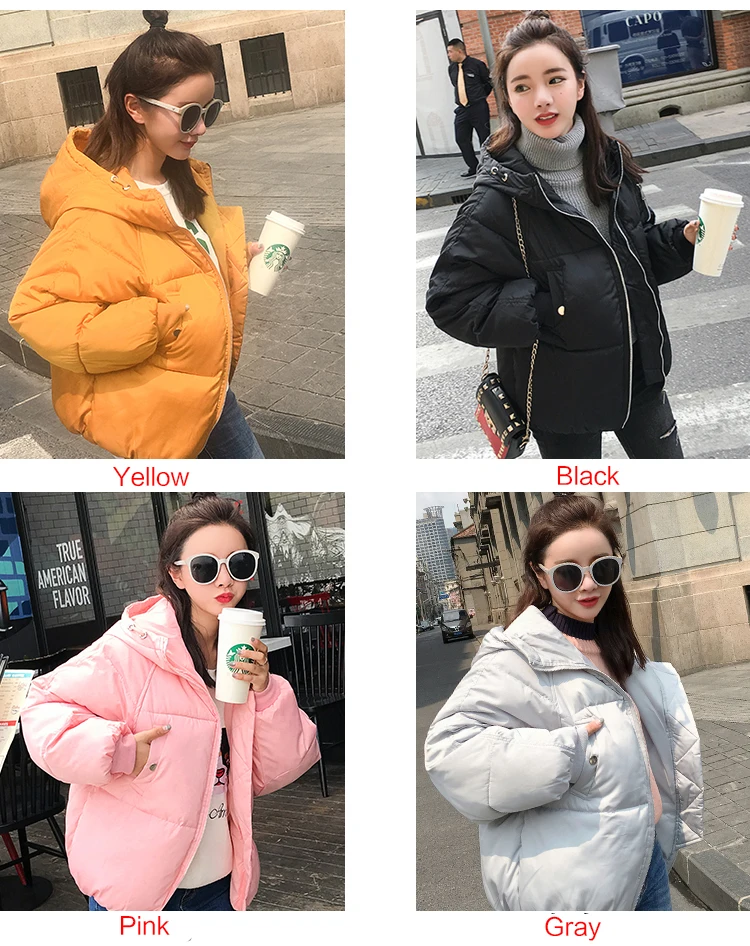2018 New Autumn Jacket Parka Winter Solid Hooded Coat Women's Warm Down Outwear Thick Casual Cotton-Padded Jackets Coats Lovers (5)