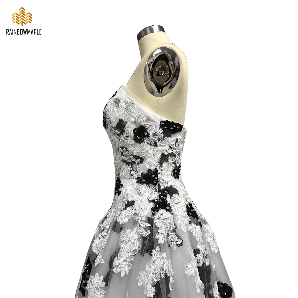Einzigartige Schwarze Und Weisse Spitze Appliques Wulstige Tragerlose Ballkleid Abendkleider Formale Korsett Mieder Lange Abendgesellschaft Kleider Ball Gown Evening Dress Evening Party Gownevening Dress Aliexpress