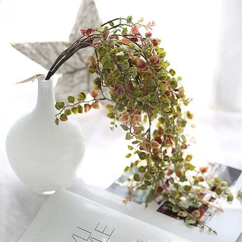 

Artificial PE Green Plant Vine Simulation Flower Fake Leaves Wall Garden Wreath Floral Home Wedding Decoration Party DIY 1pc/lot
