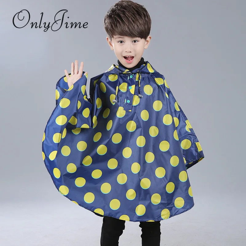 

Only Jime Cartoon Rainproof Rain Coat Kids Girls Star Dot Waterproof Poncho Boys Rainwear Baby Rainsuit Rain Coat Hooded Poncho