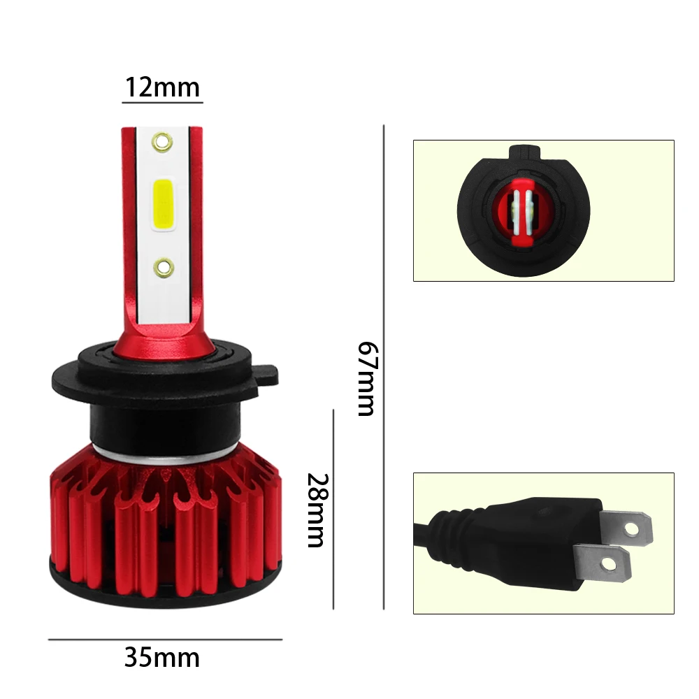 2 X H7 Q6 светодиодный фар лампы 25 W 3000LM 9 V-36 V IP68 Водонепроницаемый 6000 K холодный белый 200 м свет диапазон 360 градусов луч для автомобиля грузовик