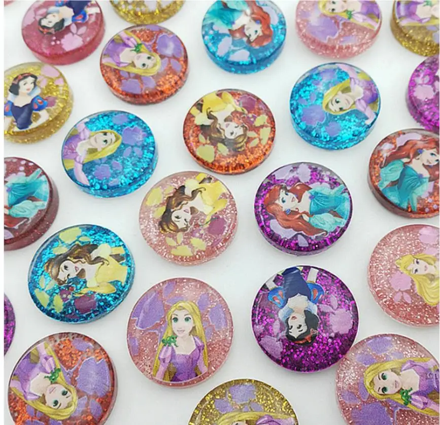 

Kawaii FlatBack Resin glitter unicorn mickey princess Planar Resin Cabochons Scrapbook Phone Craft Decoration