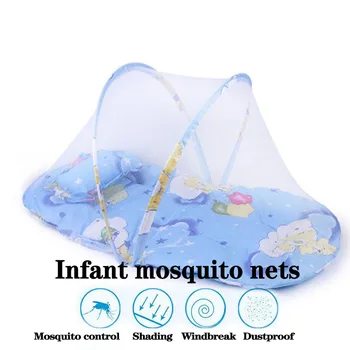 

Baby Bedding Crib Netting Folding Baby Mosquito Nets Bed Mattress Pillow Three-piece Suit For 0-5 Years Old Children