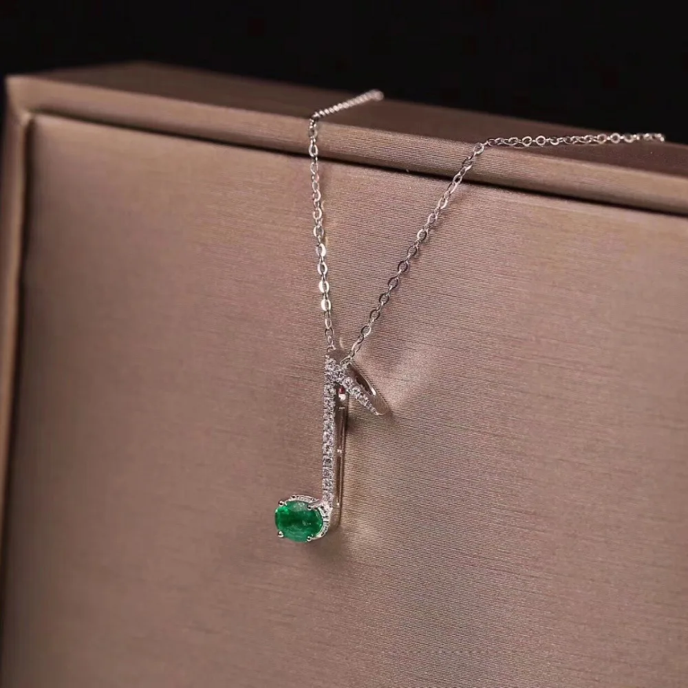 Naturel vert émeraude pendentif naturel pierre gemme mode belle élégant talons hauts pendentif 925