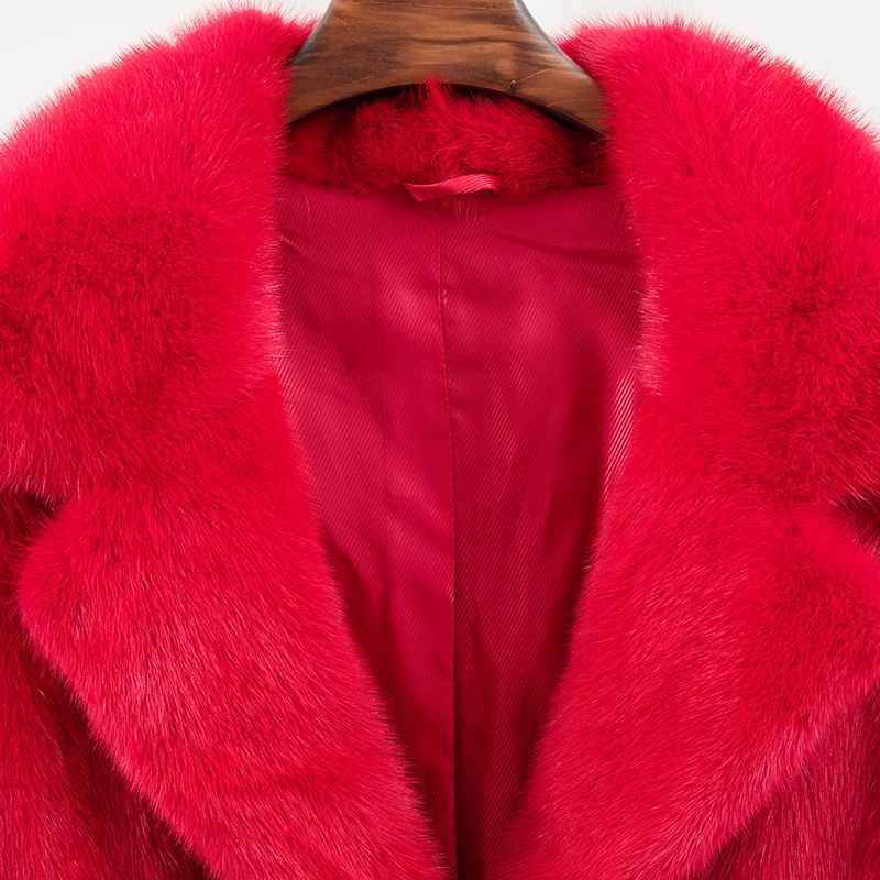 Mode Rouge Longue gris Vers 2017 Artificielle Fourrure Automne Bas Le Faux Lâche Femmes Manteaux Survêtement Nouveau Tournent De Femme blanc Vison Hiver W1133 RaBnxwqq8