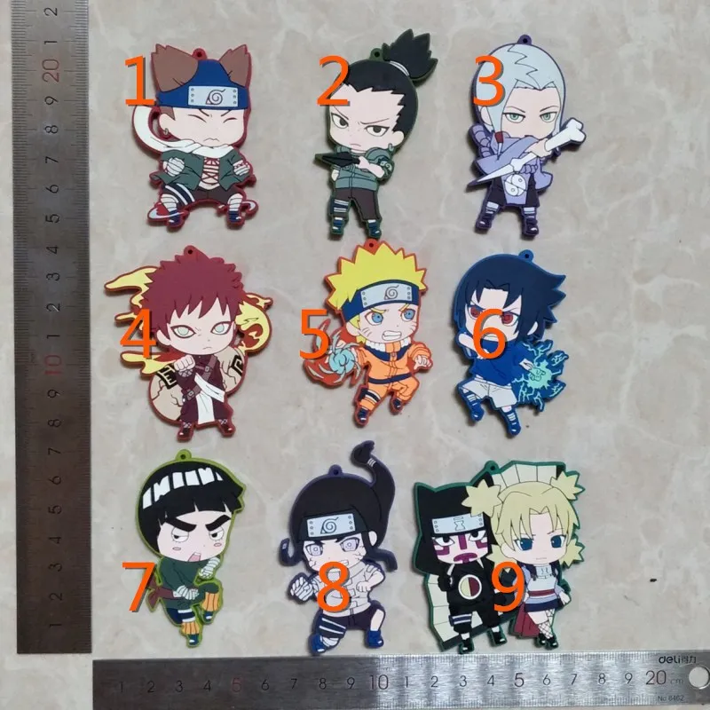 

PVC Soft glue Keychain toys Cartoon anime Japanese Comic Naruto Key Buckle Ornament Adorable Knapsack adornment Key Ring