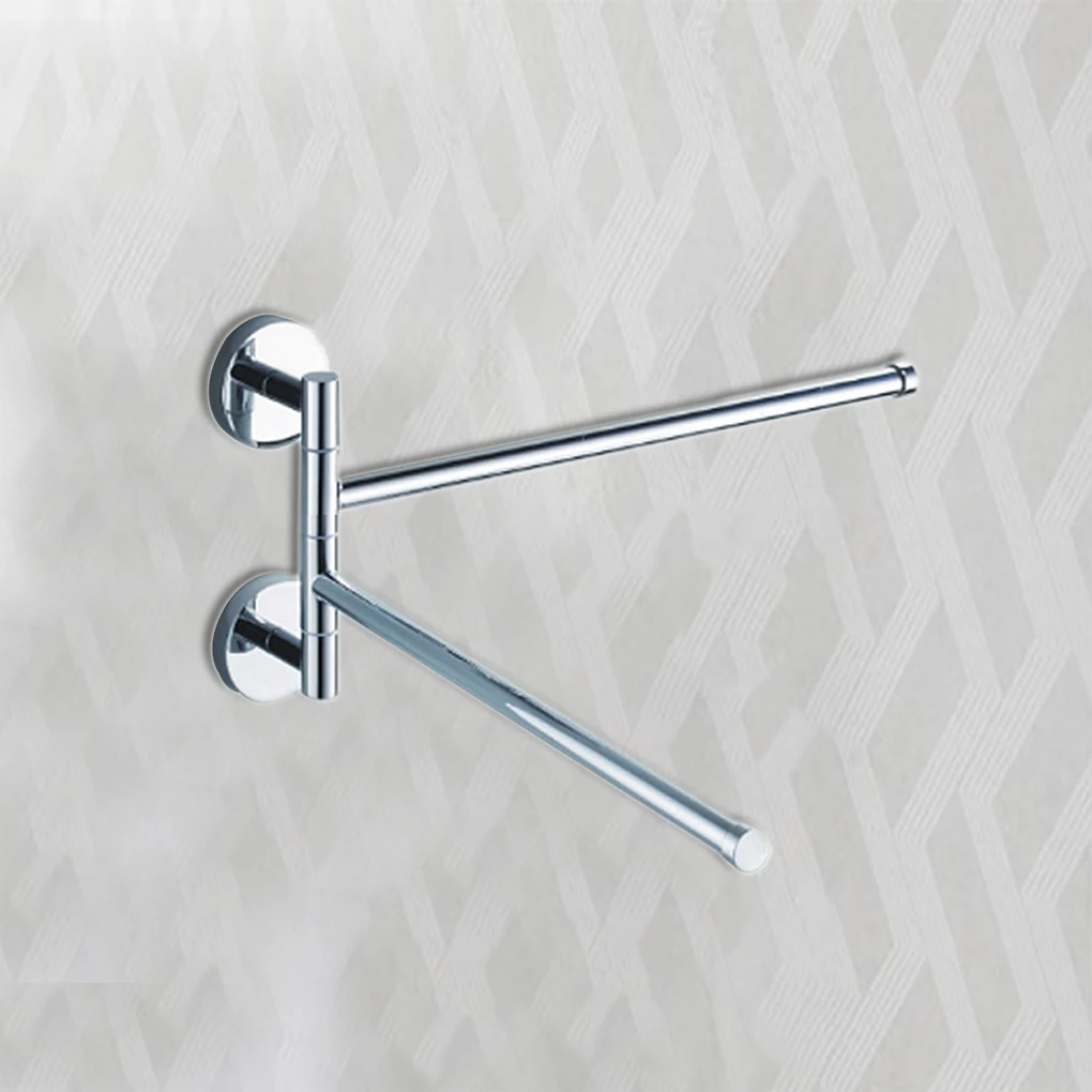

New 360 Degree Rotation Bathing Towel Rack Double Washrag Bar Hanger Bath Room Washcloth Rail Shelf