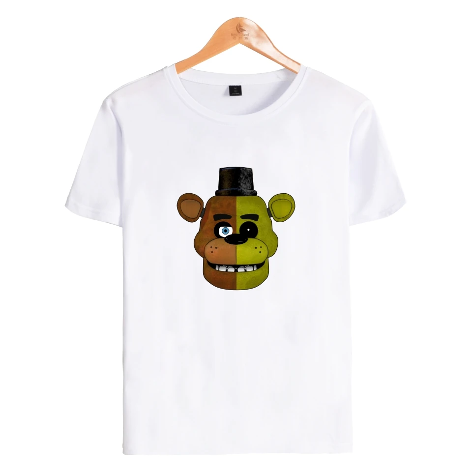 Fnaf/футболки футболка с принтом пять ночей Фредди Мужская одежда летняя короткими
