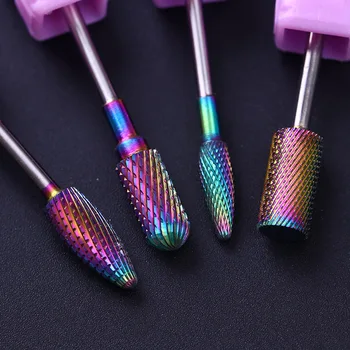 

Rainbow Nail Drill Bit Tungsten Steel Mill Machine Set Cutter For Pedicure Electric Nail Files Milling Cutter For