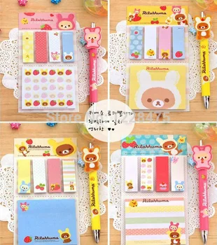 

20pack/lot Cute rilakkuma styles Memo Notepad/sticky notes/Writing message note/Students' gift prize/office school supplies