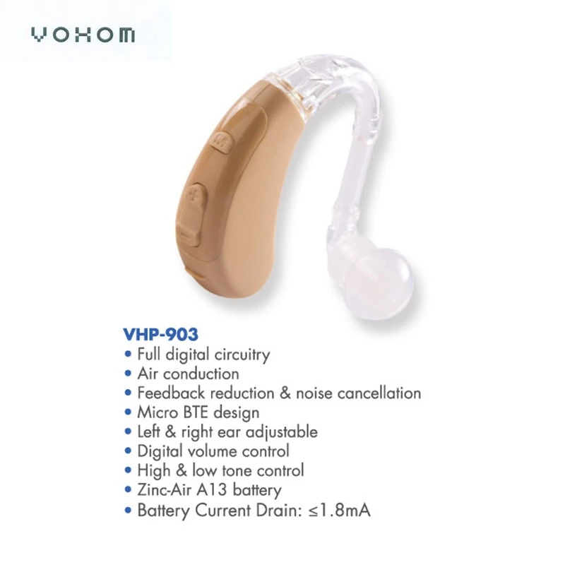VHP-903 мода лучшее качество BTE цифровой слуховой аппарат слуховые аппараты устройство ушной усилитель звука