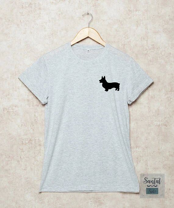 コーギーシャツコーギー Tシャツ犬 Tシャツウェルシュ コーギーシャツポケット犬の恋人のペットグレー D156 Tshirt Dog Pocket Shirtt Shirt Dog Aliexpress