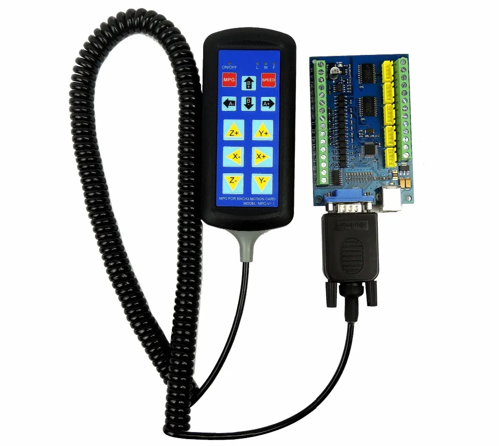 MACH3 USB 5 Axis 100KHz USBCNC Smooth Stepper Motion Controller Tarjeta de conexión + 1 Uds. Mango