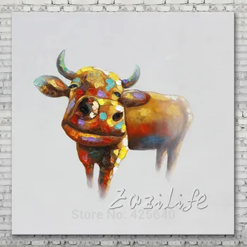

Pop art Cow-Painting-on-Wrapped-Canvas-Oil painting On Canvas Wall Pictures Paintings For Living Room Wall