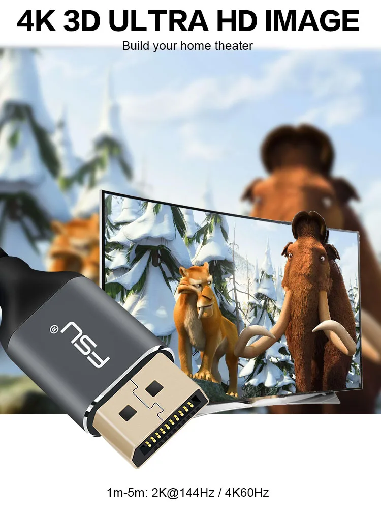 Кабель с разъемом типа папа 1 2 в адаптер 4K 60 Гц для HDTV проектора dp dp|Кабели VGA| |