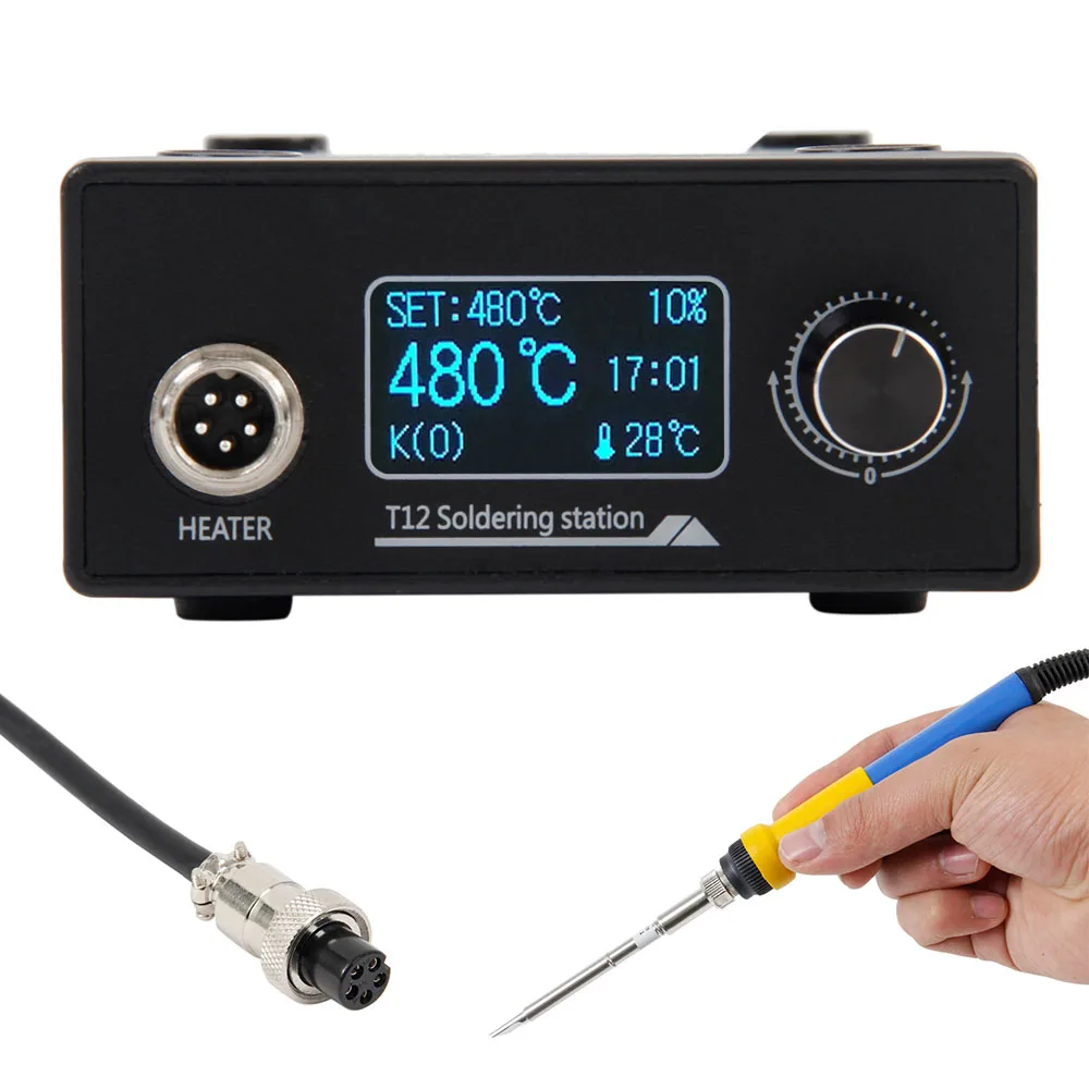 

T12 Soldering Iron Station STM32 OLED DIY Kits Solder Electric Tools Welding Iron Tips Temperature Controller Handle Case