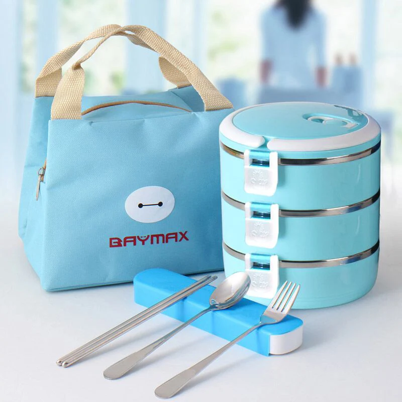 

Hot Sale Lunch Box for Kids School Children 304 Stainless Steel Food Container Plastic Bento Box Thermal Lunchbox