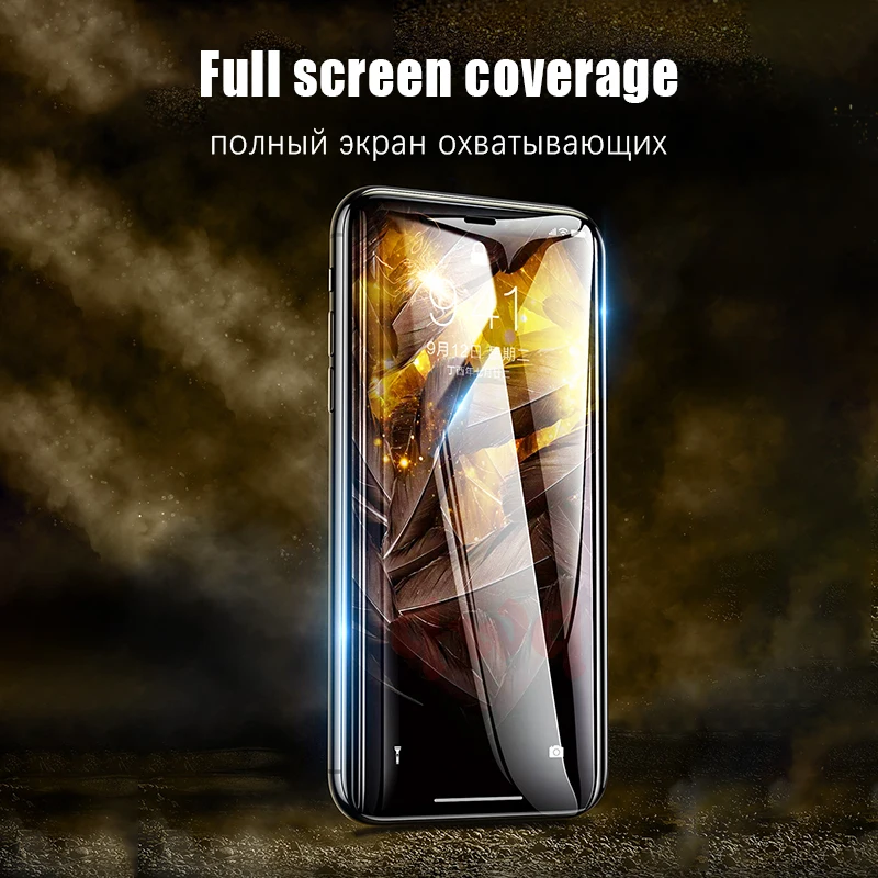 11D изогнутое полное покрытие закаленное стекло для iPhone X Xs Max XR защита экрана на 7 8 6