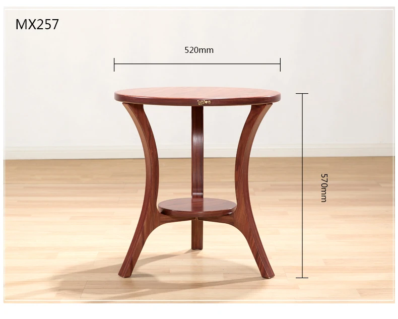 Antique furniture solid wood tea table round retro wooden self-contained end table suitable for the living room M257