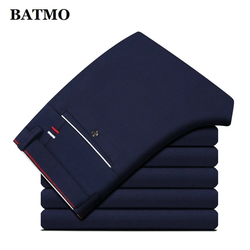 BATMO, Новое поступление, высокое качество, повседневные обтягивающие брюки для мужчин, mne's slim, мужские узкие брюки, большие размеры 28-40 KZ126 - Color: NAVY BLUE