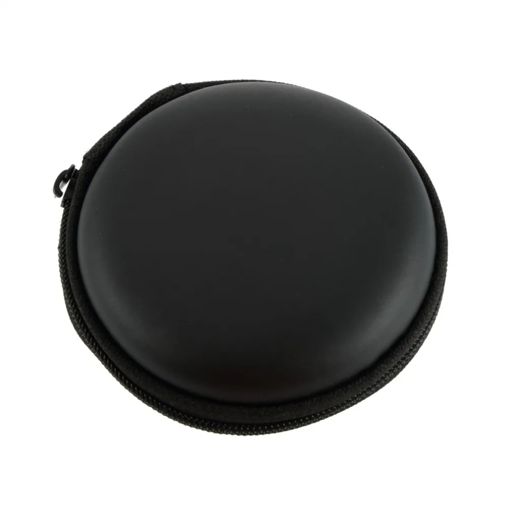 

Hot Earphone Storage Bag Case Earbuds For Headphone Black Circular Hard Holder Box Carrying Hard Hold Protective Case USB Cable