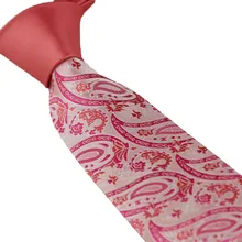 Галстуки coahella коралловый Узел контрастный Розовый Красный галстук с узором "огурцы" жаккардовый галстук строгий галстук 8,5 см