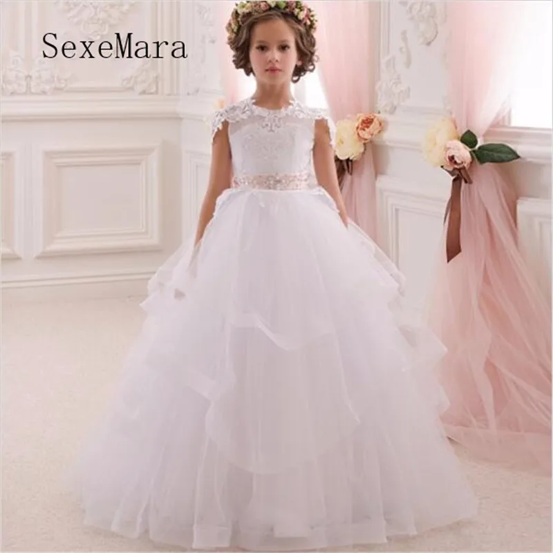 simple lace flower girl dress