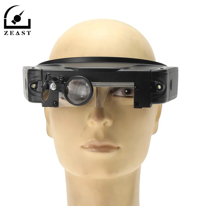 1.5x 3x 9.5x 11x Head-wearing Repairing Magnifier Headband Lens Loupe Magnifying Glass With LED Light