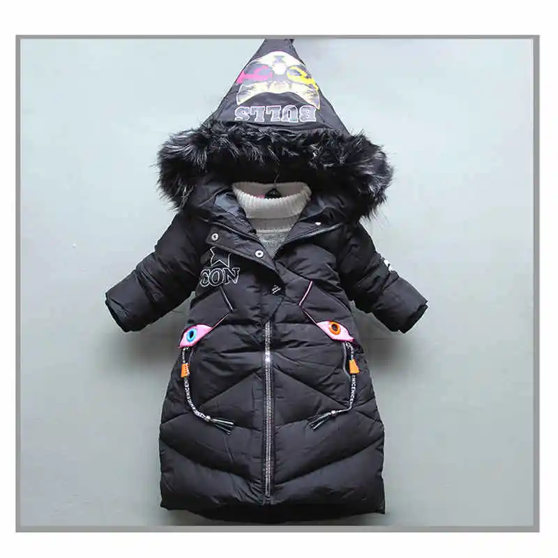 

BibiCola 2018 winter new girls cartoon down clothing children fashion cotton jacket kids warm thicking plus velvet coat