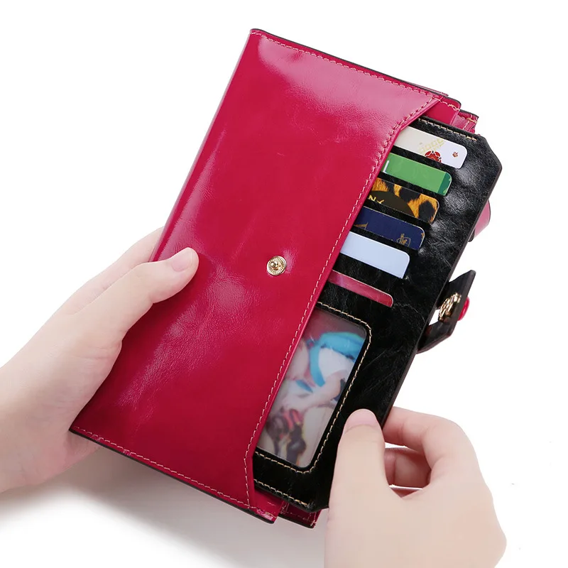 Женский кошелек из натуральной кожи с RFID защитой|Кошельки| |