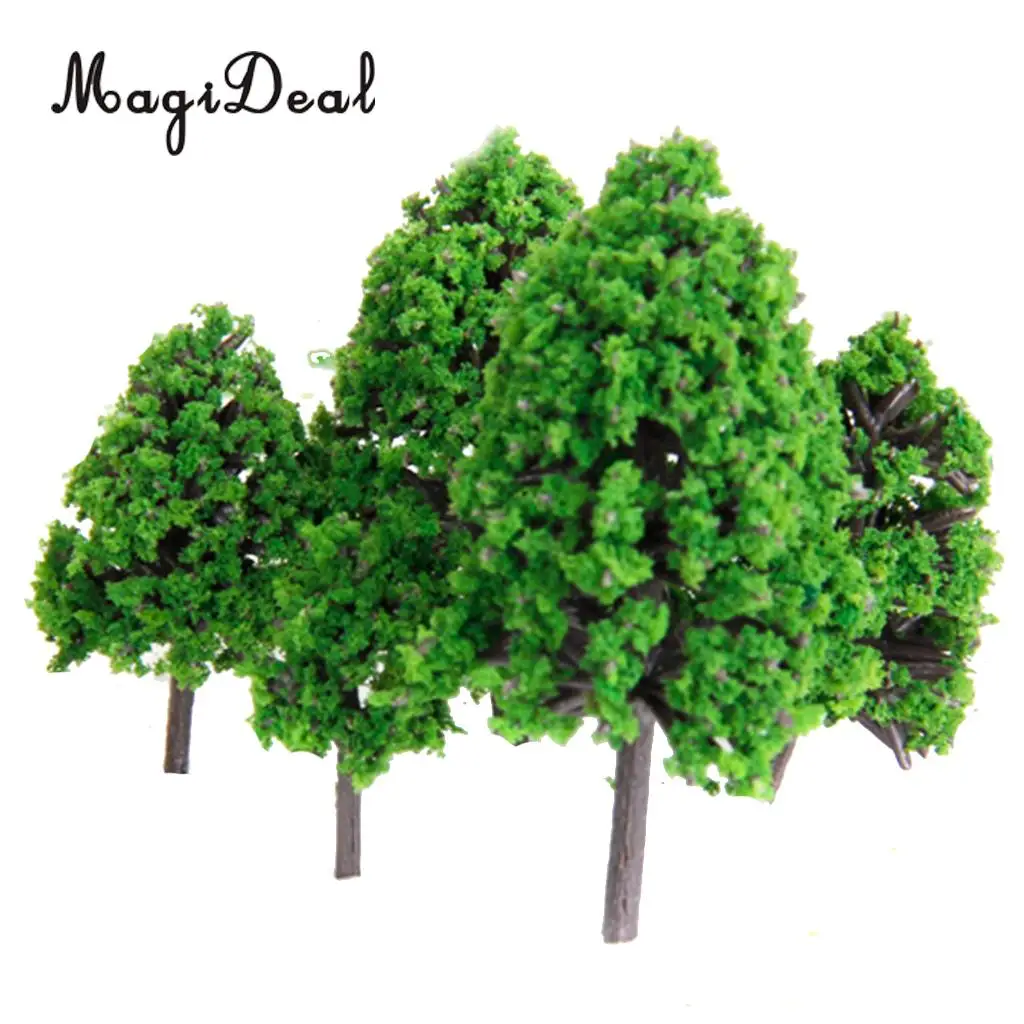 MagiDeal 22Pcs/Set 3-16cm Green Model Trees Train Railway Railroad Architecture War Game Scenery Scene Layout Landscape