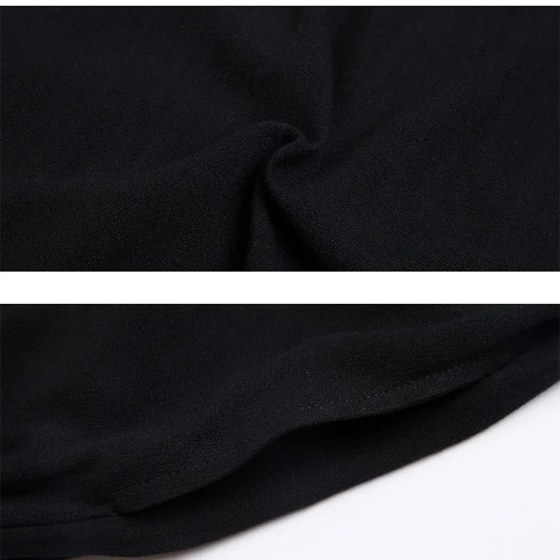 2018 Большие размеры 6XL 5XL 4XL однотонная черная хлопковая льняная Повседневная
