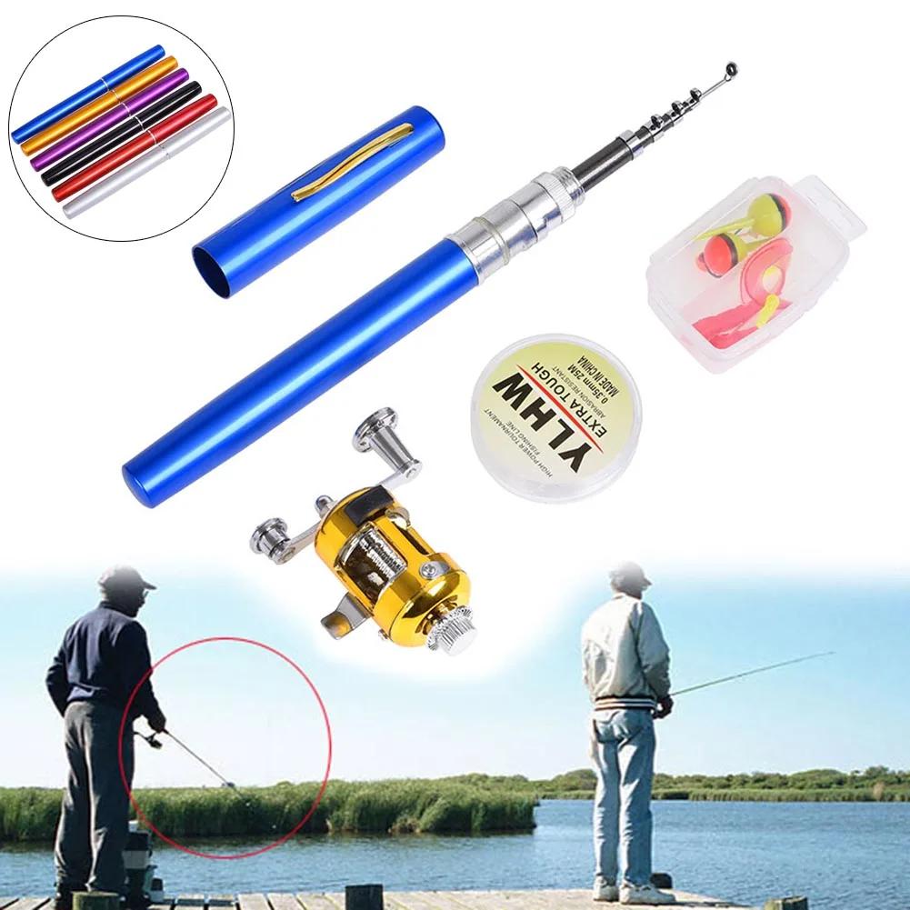 المحمولة الصيد رود بكرة كومبو مجموعة القلم شكل تلسكوبي قصبة صيد خشبية خط طُعوم لينة كيت الأسماك والعتاد B2Cshop المحمولة الصيد رود بكرة كومبو مجموعة القلم شكل تلسكوبي قصبة صيد خشبية خط طُعوم لينة كيت الأسماك والعتاد B2Cshop
