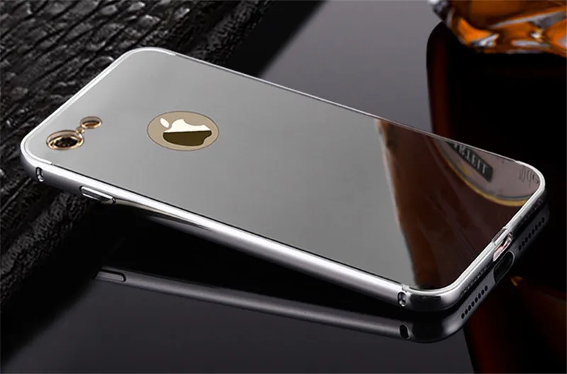 Для Apple iPhone 5 5S чехол Роскошный металлический алюминиевый+ акриловый жесткий зеркальный чехол для iPhone 6 6S 7 plus 8 plus X XR XS Max задняя крышка