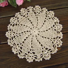 Хлопок ручное вязание крючком Doily, коврик для чашки, коврик для стола, аппликации 18 см X 18 см круглый 12 шт./партия CD059