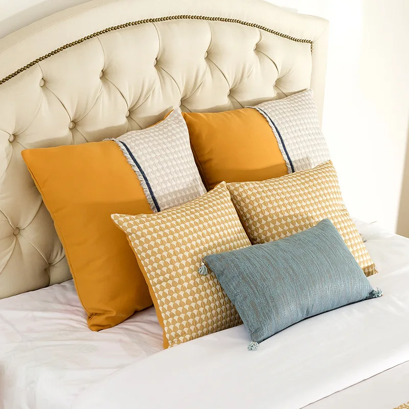 Modern Minimalist American Nordic Hotel Geometric Home Soft Decoration Pillow Home Living Room Sofa Cushion Hug Pillowcase