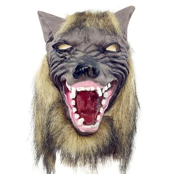 

Creepy Halloween Mask Terror Devil Fancy Dress Party Props Wolf Head Grey Wolf Head Cover for Halloween party Decoration