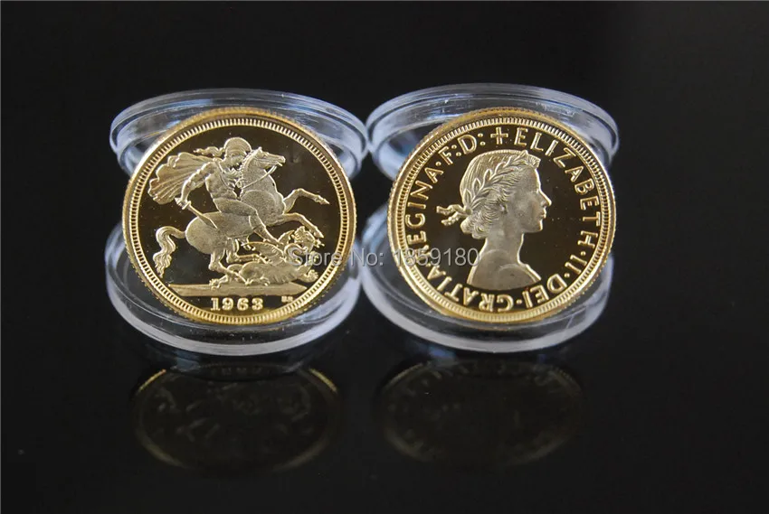 1963 Queen Elizabeth Ii Gold Sovereign Mint Coin 5pcslot Free 1963 Queen Elizabeth Ii Gold