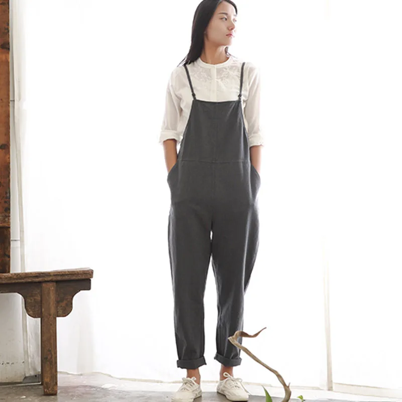 

ZANZEA Rompers Womens Jumpsuit 2019 Summer Sexy Sleeveless Strap Casual Long Playsuits Vintage Loose Ovearalls Plus Size M-5XL