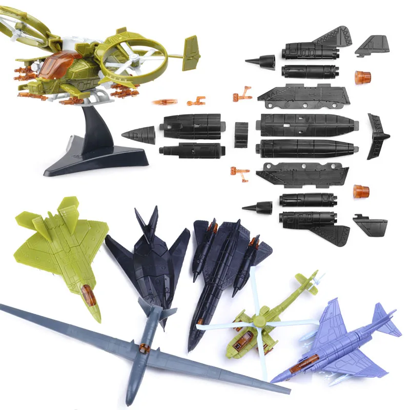

5Pcs No-repeat Mini Assemble Aircraft Building Blocks Toy for Children Fighter F-35 Military Model Kits Educational Toys Random