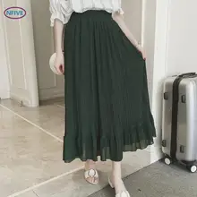 NFIVE бренд Новая модная женская Европейская и американская летняя плиссированная юбка однотонная простая повседневная облегающая длинная юбка большого размера