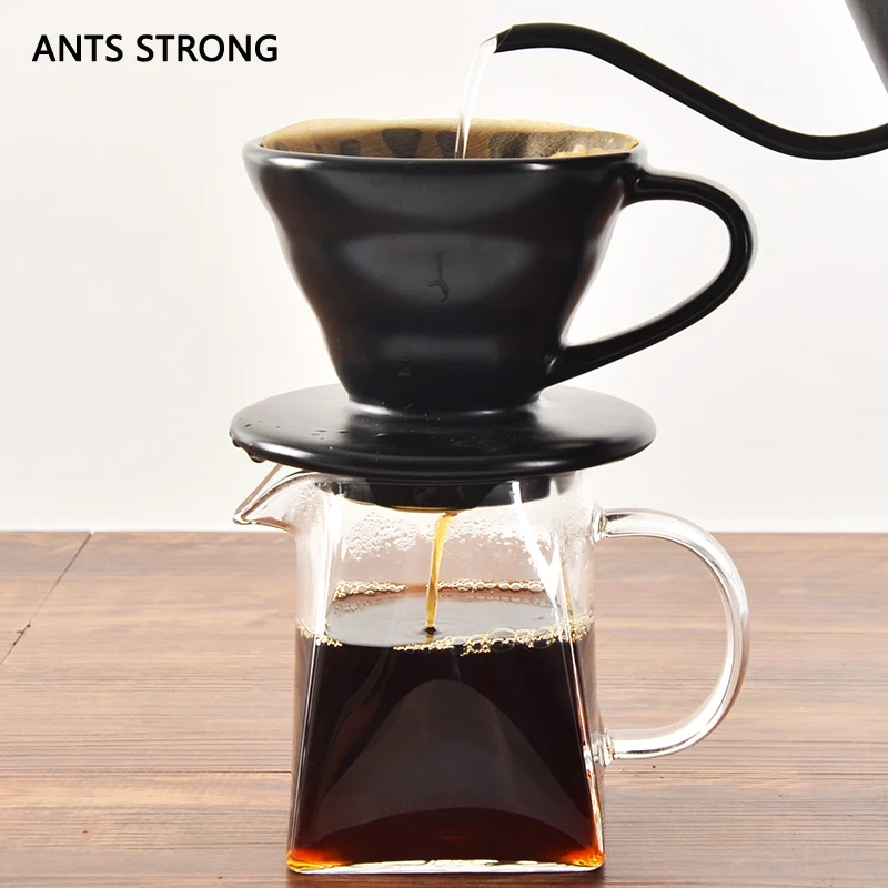 

ANTS STRONG Heat resistant V60 coffee drip pot/household hand punch sharing pot high temperature resistant glass teapot