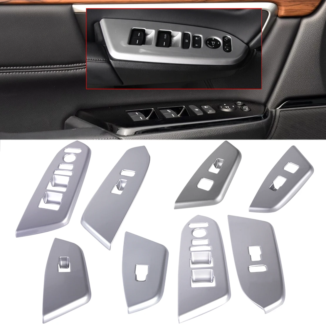 Kopen Beler ABS Matte Verchroomd Interieur Venster Schakelaar Sierlijst Cover Auto Styling Decoratie fit voor Honda CRV 2017